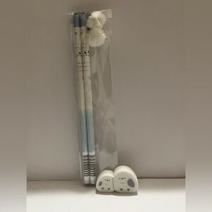 Japan Enaga Long Tail Bird Pencil/Eraser Bundle